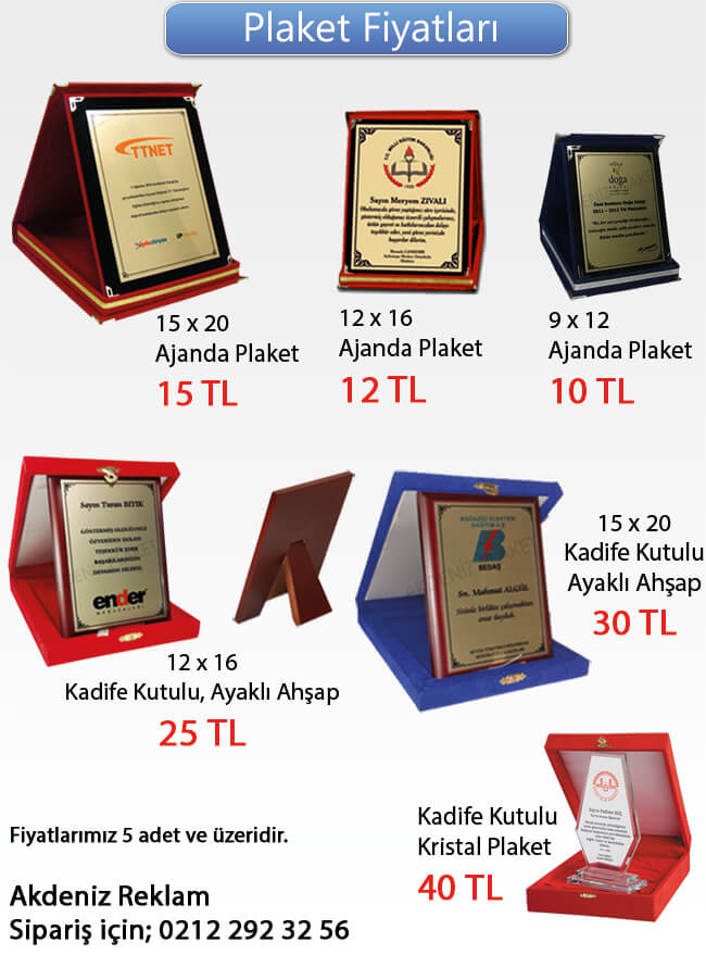 plaket fiyatları